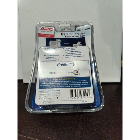 NEW! APC USB to PARALLEL Printer Adaptor Cable 6'/1.8m USB1284 - Picture 5 of 6
